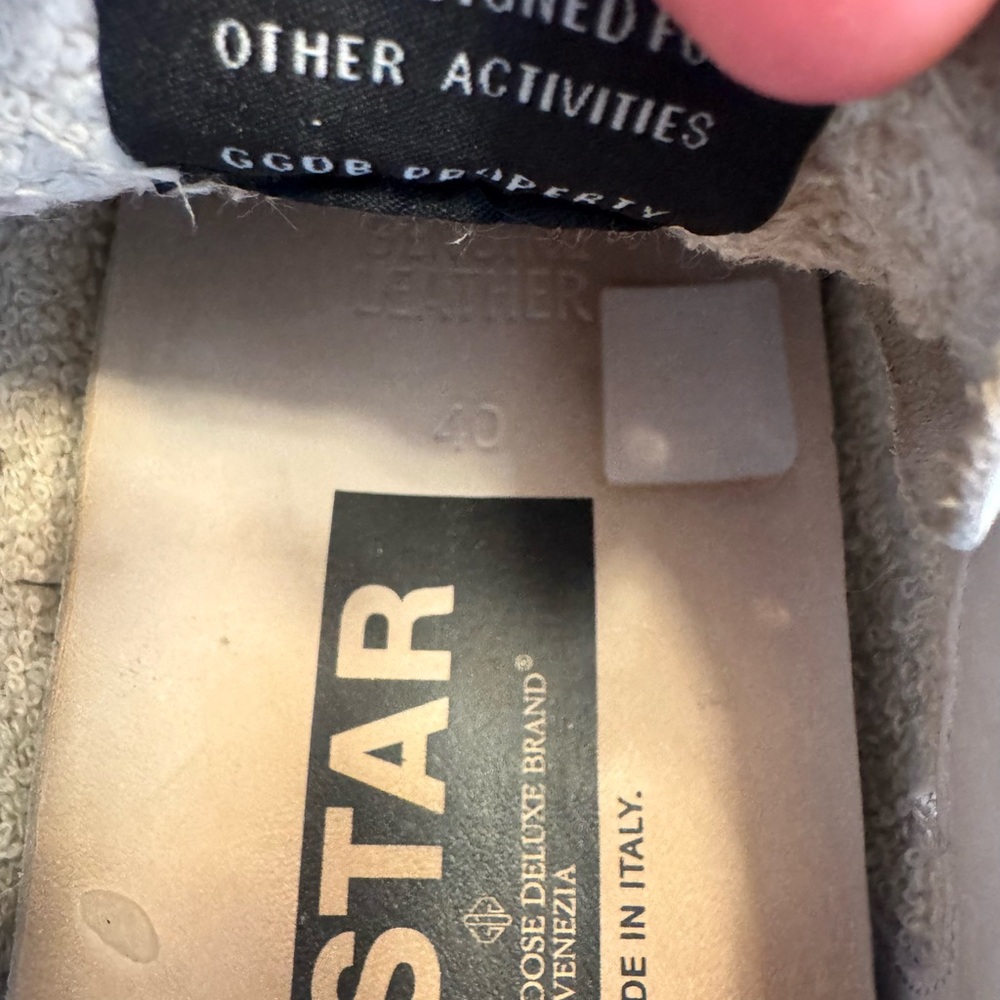 Golden Goose Hi Star White Sneakers with Glitter Star - Picture 6 of 6